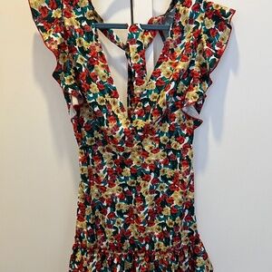 Floral printed mini dress